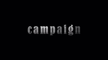 Campaña plata texto título con efecto animación resumen antecedentes video