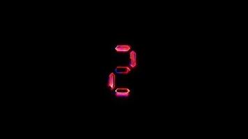 Numbe Two glow pink neon abstract lightning glitch text video