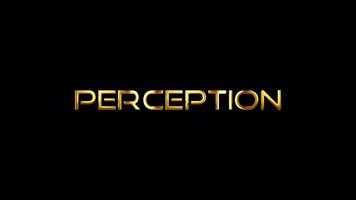 Loop Perception gold text shine light motion abstract background. video