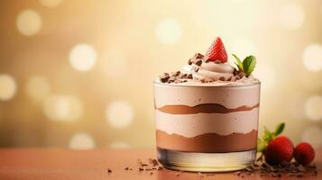 ai generado fresa mousse postre comida foto