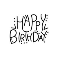 Handwritten modern brush lettering of Happy Birthday text on white background. vector