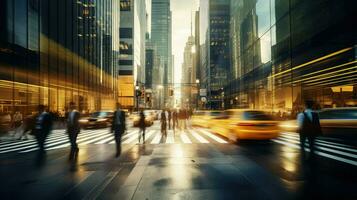 AI generated skyscraper blur urban business photo