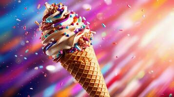 AI generated sweet delicious ice cream photo