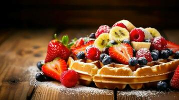 AI generated brunch tasty waffle food photo