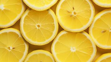 AI generated Fresh Lemon Slices Background. Healthy, Healthy Life, Fruit, Yellow photo