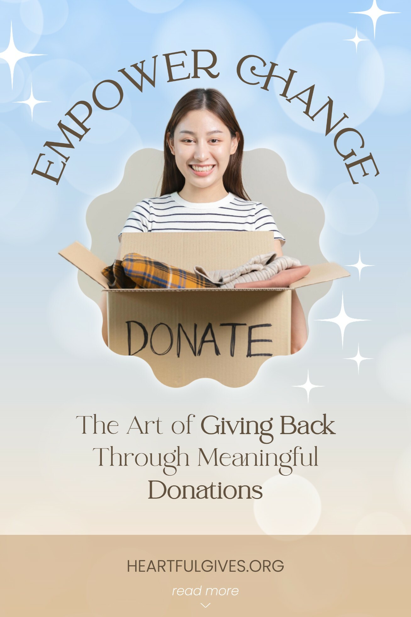 Empowering Donation Pinterest Graphic