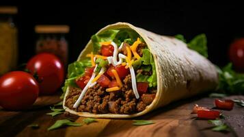 ai generado cocina tomate taco comida foto