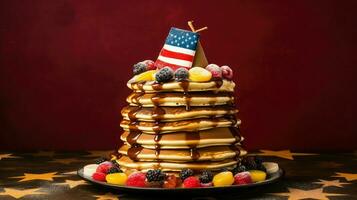 AI generated butter american pancake food photo