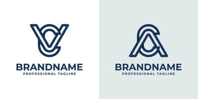 Modern Letter VC and AC Monogram Logo, suitable for business with VC, CV, AC, or CA initials vector