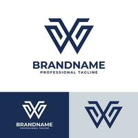Modern Letter WV Monogram Logo Set, suitable for business with WV or VW initials vector