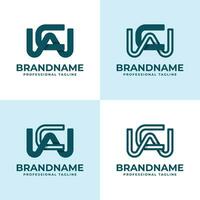 Modern Letter CW Monogram Logo Set, suitable for business with CW or WC initials vector