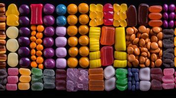 AI generated chocolates assortment candy food photo