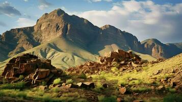 AI generated uplift fault block mountains photo