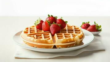 AI generated syrup breakfast waffle food photo