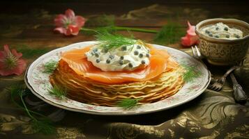 AI generated hotcake traditional pancake food photo