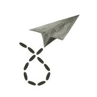 papel avión acuarela ilustración. símbolo de amar, romance, libertad. mano hecho origami vector