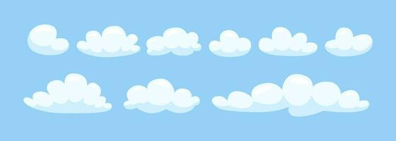 Set of different vector cartoon clouds