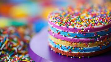 AI generated pastel colorful cake food photo