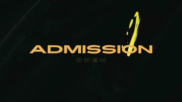 admission ouvert maintenant. Animé vidéo pour admission Aller sur. video