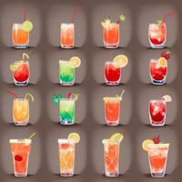 AI generated Cocktail Mocktail Drinks Collection Illustration Water Color Simple Background photo