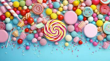 AI generated delicious background candy food photo