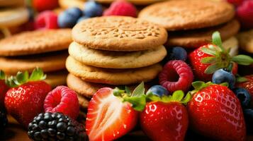 ai generado harina de avena galletas galletas comida foto