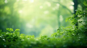 AI generated green blur eco background photo