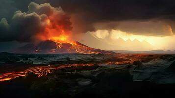 ai generado basalto lava meseta paisaje foto