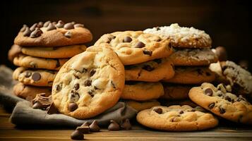 AI generated vanilla tasty cookies food photo