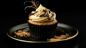 AI generated sweet isolated cupcake food photo