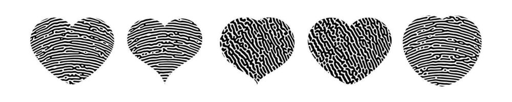 Fingerprint heart silhouette vector