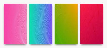 Set of halftone gradient backgrounds with dots vector