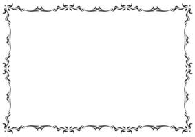 Vintage frame and border ornament. Classic swirl divider filigree. Hand drawn illustration. Element for decorative frame, template, document, new year greeting card, invitation, certificate. photo