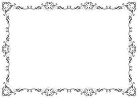 Vintage frame and border ornament. Classic swirl divider filigree. Hand drawn illustration. Element for decorative frame, template, document, new year greeting card, invitation, certificate. photo