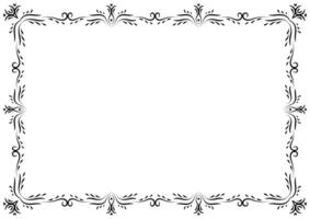 Vintage frame and border ornament. Classic swirl divider filigree. Hand drawn illustration. Element for decorative frame, template, document, new year greeting card, invitation, certificate. photo