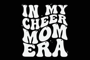 Retro Groovy Cheer Mom T-Shirt Design vector