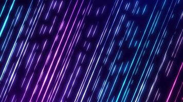 Abstract background with glowing neon lines.  bright neon rays. Night light and speed. Bright light stripes. Seamless loop video