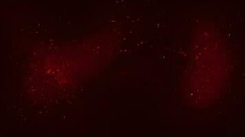 Abstract background of red glowing wave energy particles. Magic dust and beautiful bokeh. Nebula shining glitter dots. seamless loop video