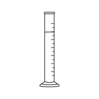 Hand drawn Kids drawing cartoon Vector illustration measuring cylinder icon Isolated on White