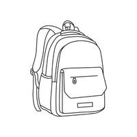 Hand drawn Kids drawing cartoon Vector illustration school bag icon Isolated on White