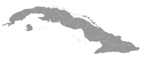 Cuba map with administrative divisions. Vector illustration.