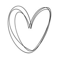 Love heart vector logo lines illustration. Black outline. Element Monoline for Valentine Day banner, poster, greeting card