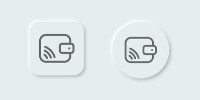 Smart pay line icon in neomorphic design style. Online payment signs vector illustration.