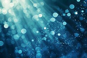 AI generated abstract blue background with bokeh defocused lights and stars photo