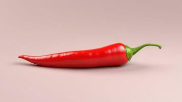 AI generated Red Hot Chili Pepper on White Background. Vegetable, Vegetarian, Cook, Spice, Spicy photo