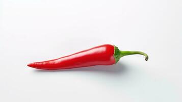 AI generated Red Hot Chili Pepper on White Background. Vegetable, Vegetarian, Cook, Spice, Spicy photo