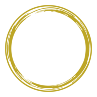 Zen Circle Icon Symbol in Gold Color. Aesthetic Circle Shape for Logo, Art Frame, Art Illustration, Website or Graphic Design Element. Format PNG