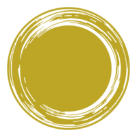 Zen Circle Icon Symbol in Gold Color. Aesthetic Circle Shape for Logo, Art Frame, Art Illustration, Website or Graphic Design Element. Format PNG