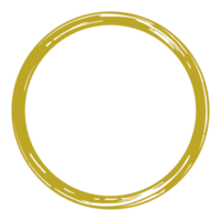 Zen Circle Icon Symbol in Gold Color. Aesthetic Circle Shape for Logo, Art Frame, Art Illustration, Website or Graphic Design Element. Format PNG