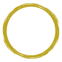 Zen Circle Icon Symbol in Gold Color. Aesthetic Circle Shape for Logo, Art Frame, Art Illustration, Website or Graphic Design Element. Format PNG